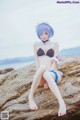 Coser @ 桜 桃 喵 Vol.036: 蕾姆 水 着 (48 photos)